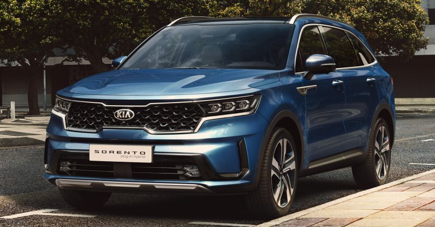Kia Sorento bản plug-in hybrid, màu xanh